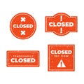 Flat closed seal stamps pack Vector illustration. Royalty Free Stock Photo
