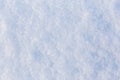 Flat closeup texture of snow surface at daylight withs selective focus Royalty Free Stock Photo