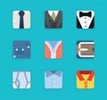 Flat clothing icons