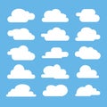 Flat cloud on blue background