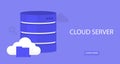 Flat cloud computing background. Data storage network technology. Multimedia content and web sites hosting.