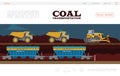 Flat Coal Transportation Landing Page Template Royalty Free Stock Photo