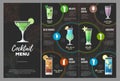 Flat cocktail menu design.