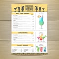 Flat cocktail menu design.