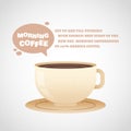 Flat coffee cup in cartoon style Royalty Free Stock Photo