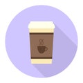 Flat coffee cup illustration Royalty Free Stock Photo
