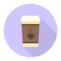 Flat coffee cup illustration Royalty Free Stock Photo