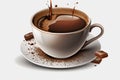 Flat Coffee Cup Vector. Generative Ai Royalty Free Stock Photo