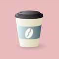 Flat coffee cup vector  illustration Royalty Free Stock Photo