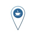 Flat coffee location label vector design.check in coffee shop an