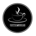 flat coffee logo vector design.coffee logo isolated on white background.sticker or decorative for coffee shop.hipster sticker sty