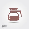 Flat coffee pot icon