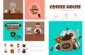 Flat Coffee Shop Infographic Concept