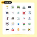 25 Flat Color concept for Websites Mobile and Apps chat, mail, blackboard, twitter, outbox