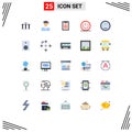 25 Flat Color concept for Websites Mobile and Apps coding, ui, clipboard, power, off