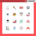 16 Flat Color concept for Websites Mobile and Apps collective, gear, code, setting, pin