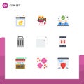 9 Flat Color concept for Websites Mobile and Apps document, user, valentine, trash, delete