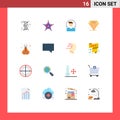 Set of 16 Modern UI Icons Symbols Signs for sticks, relax, male, incense, jewl Royalty Free Stock Photo