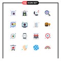 16 Flat Color concept for Websites Mobile and Apps storage, hosting, present, firewall, search