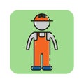 Flat color construction worker icon