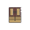 Flat color cupboard icon