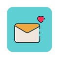 Flat color envelope icon