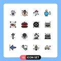 16 Creative Icons Modern Signs and Symbols of processing, design, right, temperature, degrees Royalty Free Stock Photo