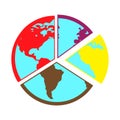 Flat color globe icon Royalty Free Stock Photo