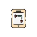 Flat color gps-device icon Royalty Free Stock Photo