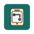 Flat color gps-device icon Royalty Free Stock Photo