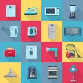 Flat Color Household Appliances Icons Royalty Free Stock Photo