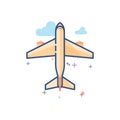 Flat Color Icon - Airplane commercial Royalty Free Stock Photo