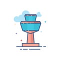 Flat Color Icon - Airport Tower