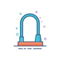 Flat Color Icon - Bicycle lock