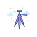 Flat Color Icon - Camera tripod