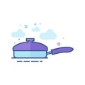 Flat Color Icon - Cooking pan Royalty Free Stock Photo