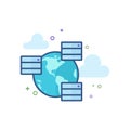 Flat Color Icon - Global server Royalty Free Stock Photo
