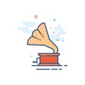 Flat Color Icon - Gramophone Royalty Free Stock Photo