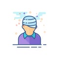 Flat Color Icon - Injured head