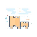 Flat Color Icon - Logistic box Royalty Free Stock Photo