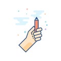 Flat Color Icon - Pencil measure Royalty Free Stock Photo