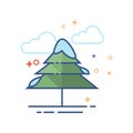 Flat Color Icon - Pine tree with snow Royalty Free Stock Photo