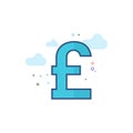 Flat Color Icon - Poundsterling symbol