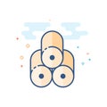 Flat Color Icon - Printing paper roll