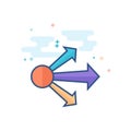 Flat Color Icon - Propagate arrows Royalty Free Stock Photo