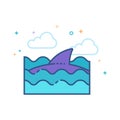 Flat Color Icon - Shark Royalty Free Stock Photo