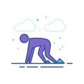 Flat Color Icon - Starting runner Royalty Free Stock Photo