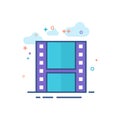 Flat Color Icon - Video file Royalty Free Stock Photo