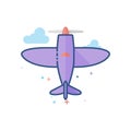 Flat Color Icon - Vintage Airplane Royalty Free Stock Photo