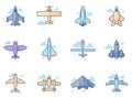 Flat Color Icons - Airplanes